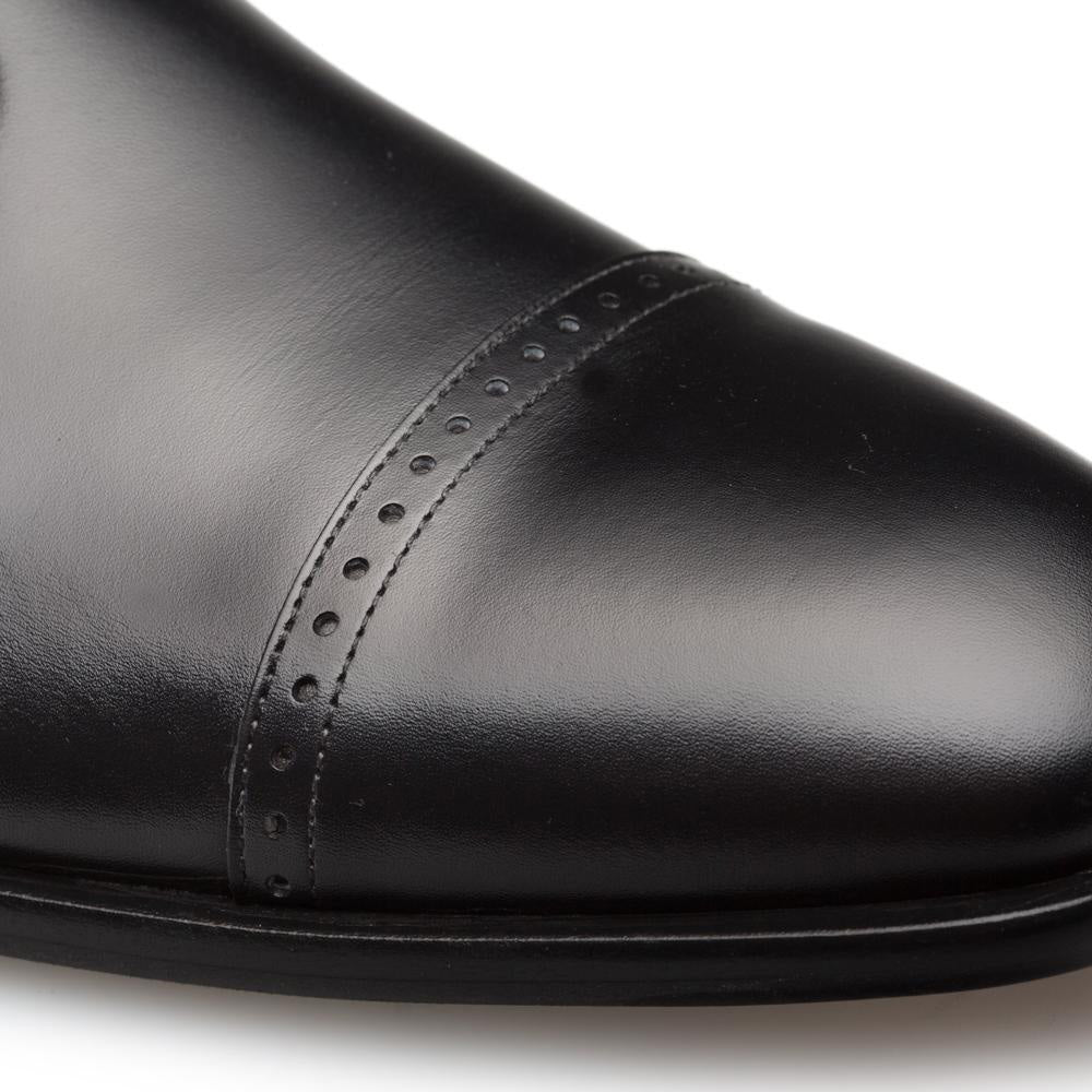 Mezlan Calfskin Cap Toe Oxfords Black