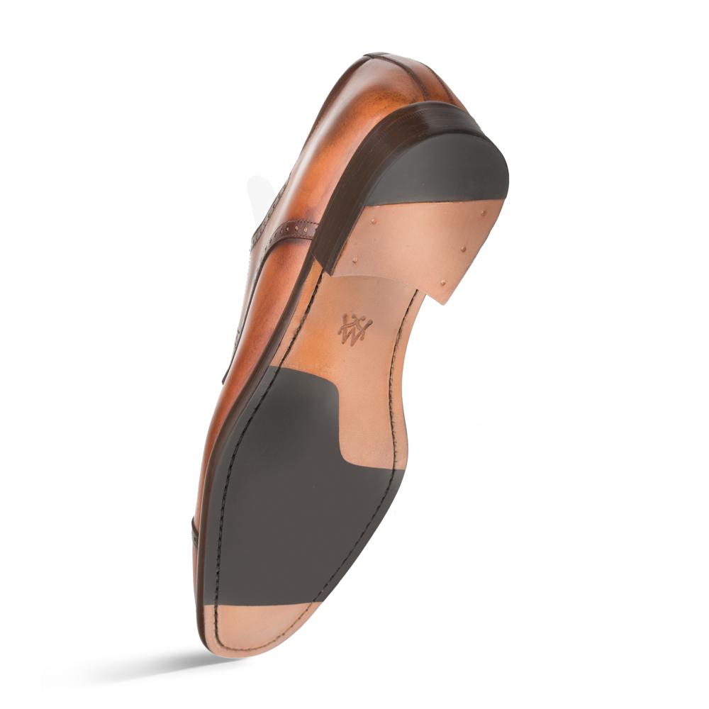 Mezlan Calfskin Cap Toe Oxfords Cognac