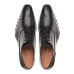 Mezlan Calfskin Folded-Seam Oxfords Black (E20245)