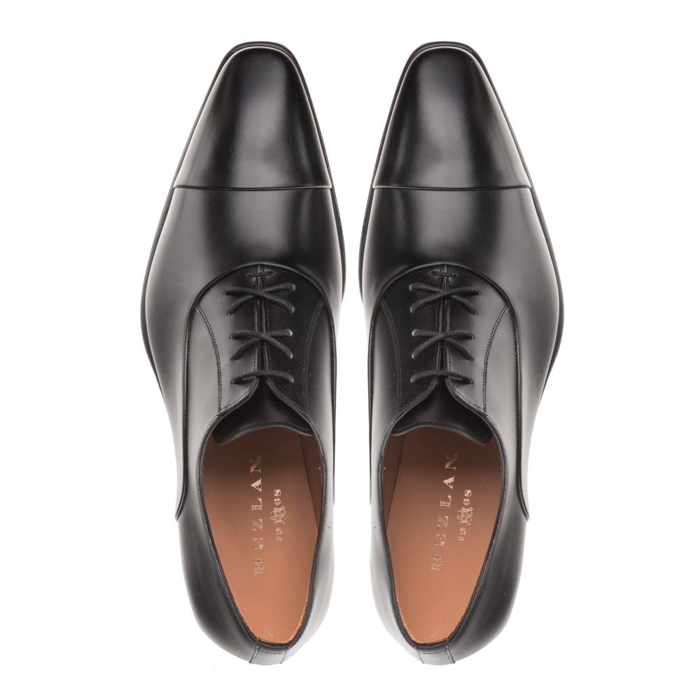 Mezlan Calfskin Folded-Seam Oxfords Black (E20245)
