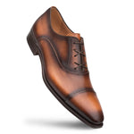 Mezlan Calfskin Folded-Seam Oxfords Cognac (E20245)