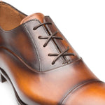 Mezlan Calfskin Folded-Seam Oxfords Cognac (E20245)