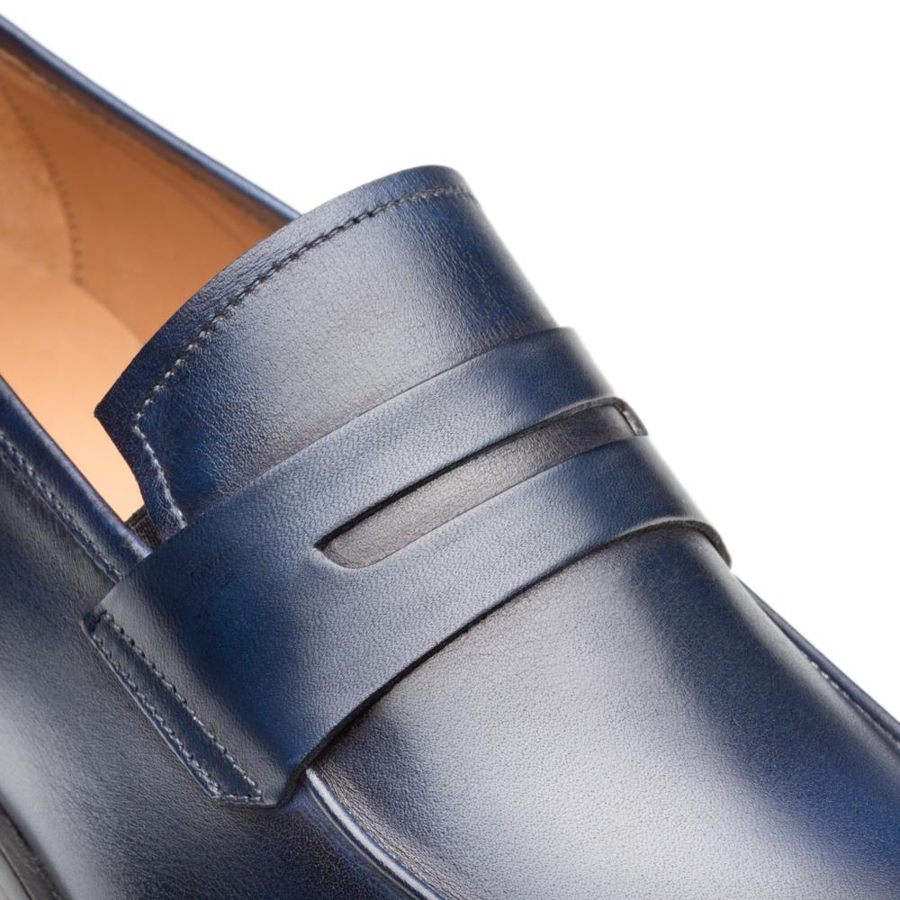 Mezlan Calfskin Penny Loafers Navy (E20243)