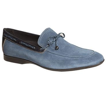 Mezlan Campin Suede Twist Tie Loafers Blue