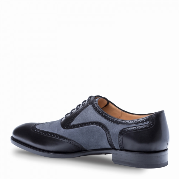 Mezlan Cantone Wingtip Shoes Black / Gray