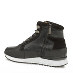 Mezlan Cardew Calfskin Hi-top Lace Up Sneakers Black