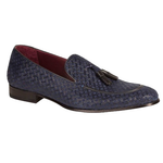 Mezlan Carol Textured Suede Tassel Loafers Blue