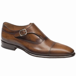 Mezlan Cartago Monk Strap Shoes Cognac
