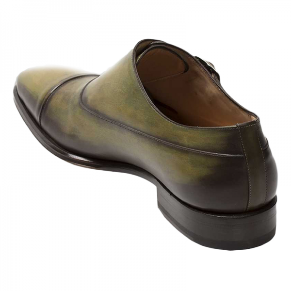 Mezlan Cartago Monk Strap Shoes Olive