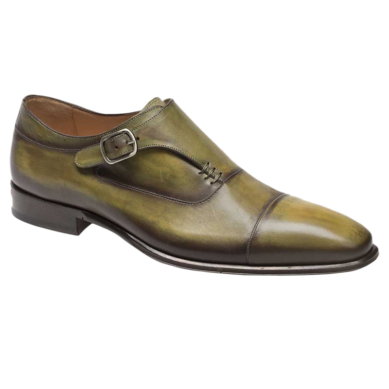 Mezlan Cartago Monk Strap Shoes Olive