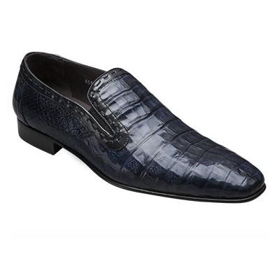 Mezlan Catlin Crocodile Slip On Loafers Blue