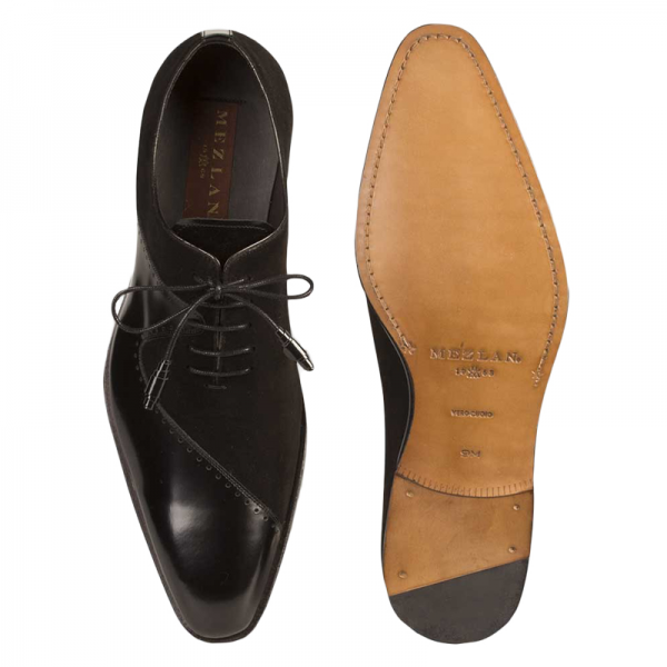 Mezlan Charlotte Calfskin Suede Shoes Black