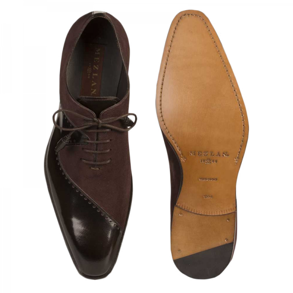 Mezlan Charlotte Calfskin Suede Shoes Dark Brown