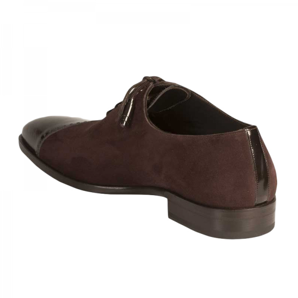 Mezlan Charlotte Calfskin Suede Shoes Dark Brown