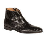 Mezlan Chauncey Double Monk Strap Alligator Boots Black