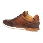 Mezlan Chiron Ostrich Sneakers Dark Brown/Cognac