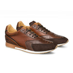 Mezlan Chiron Ostrich Sneakers Dark Brown/Cognac
