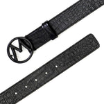 Mezlan Circle Icon Crocodile Belt Black 