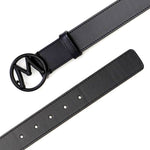 Mezlan Circle Icon Patina Belt Graphite 