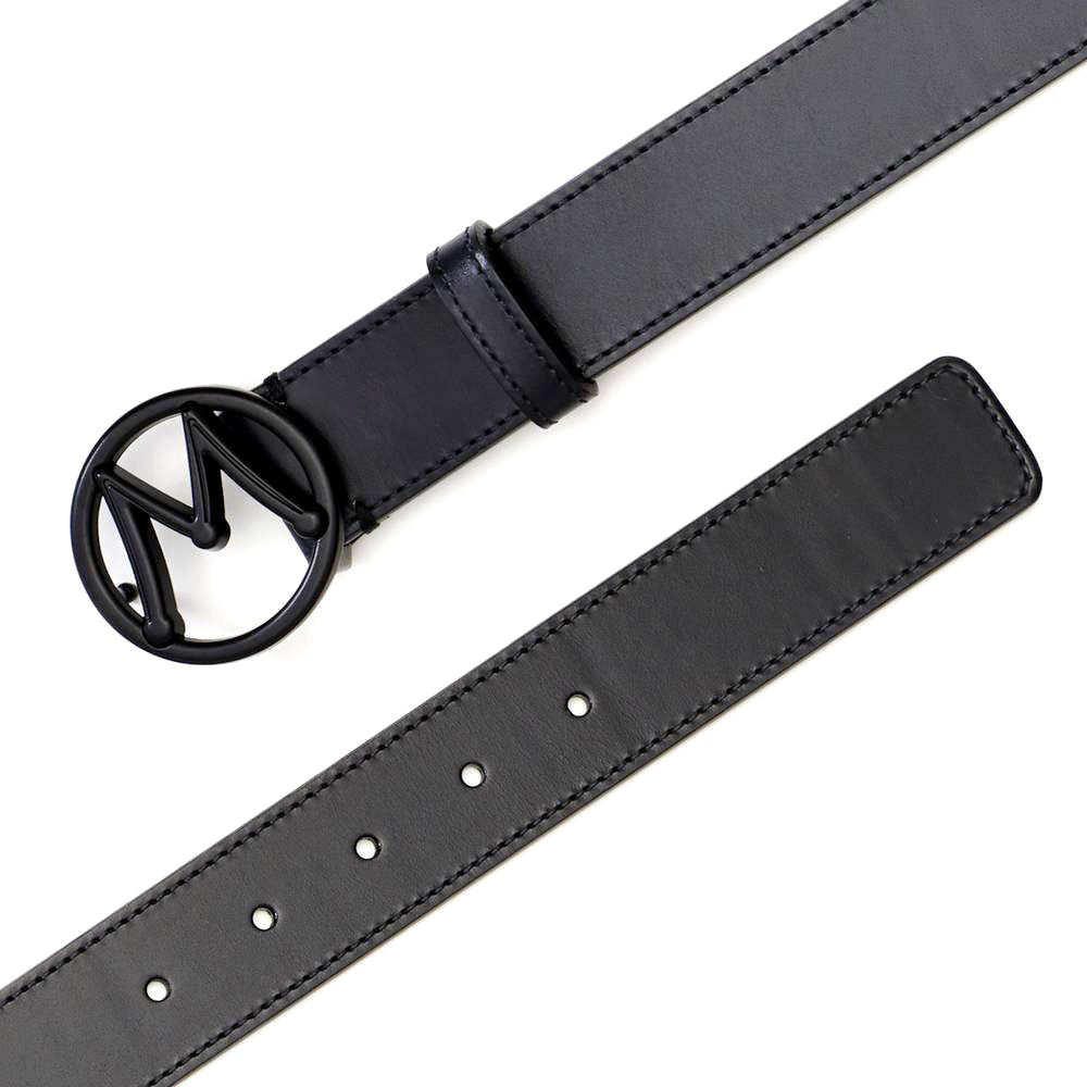 Mezlan Circle Icon Patina Belt Graphite 