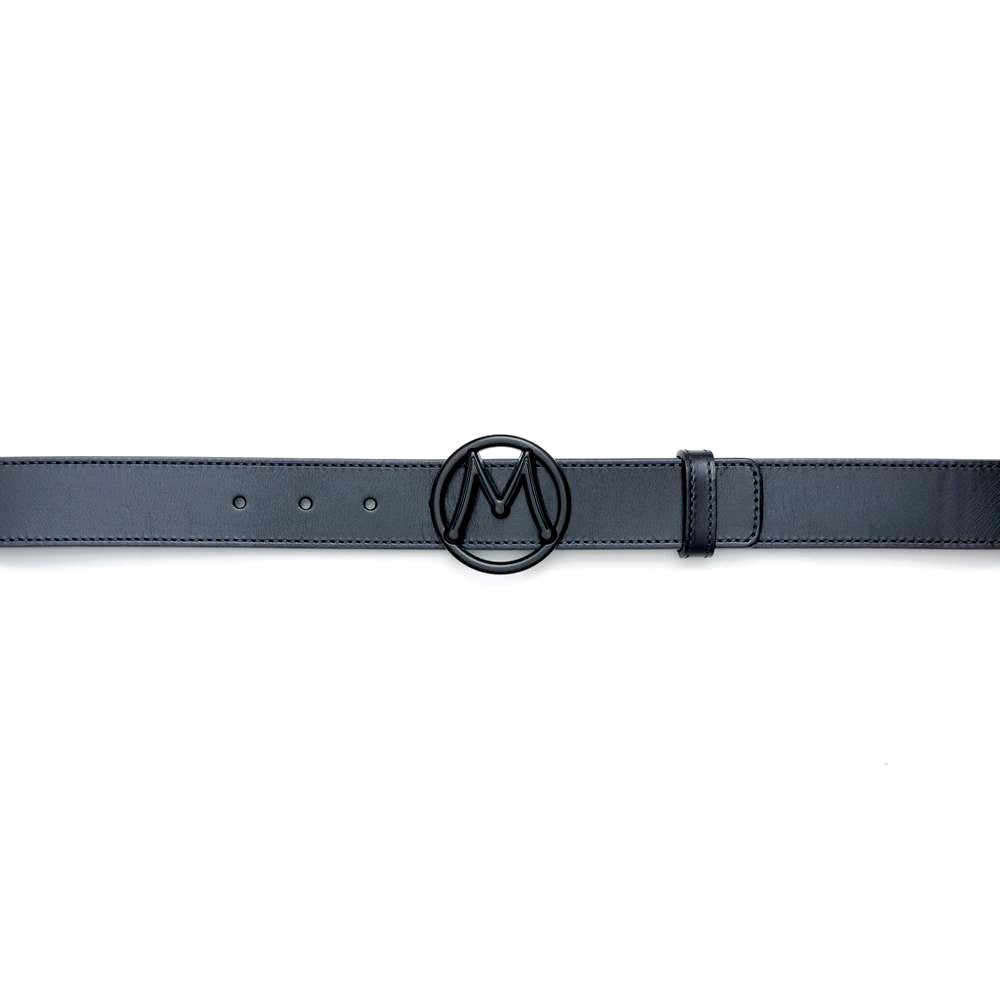 Mezlan Circle Icon Patina Belt Graphite 