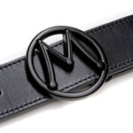 Mezlan Circle Icon Patina Belt Graphite