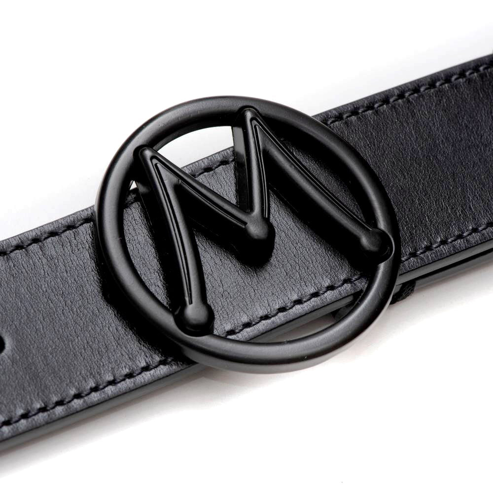 Mezlan Circle Icon Patina Belt Graphite