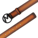 Mezlan Circle Icon Patina Belt Tan 