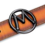 Mezlan Circle Icon Patina Belt Tan