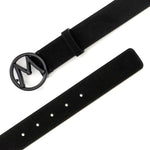 Mezlan Circle Icon Suede Belt Black 
