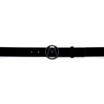 Mezlan Circle Icon Suede Belt Black 