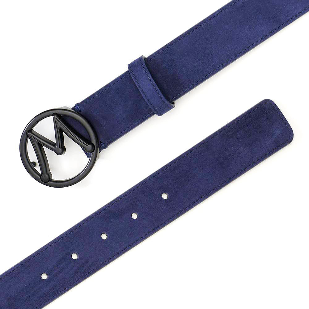 Mezlan Circle Icon Suede Belt Blue 