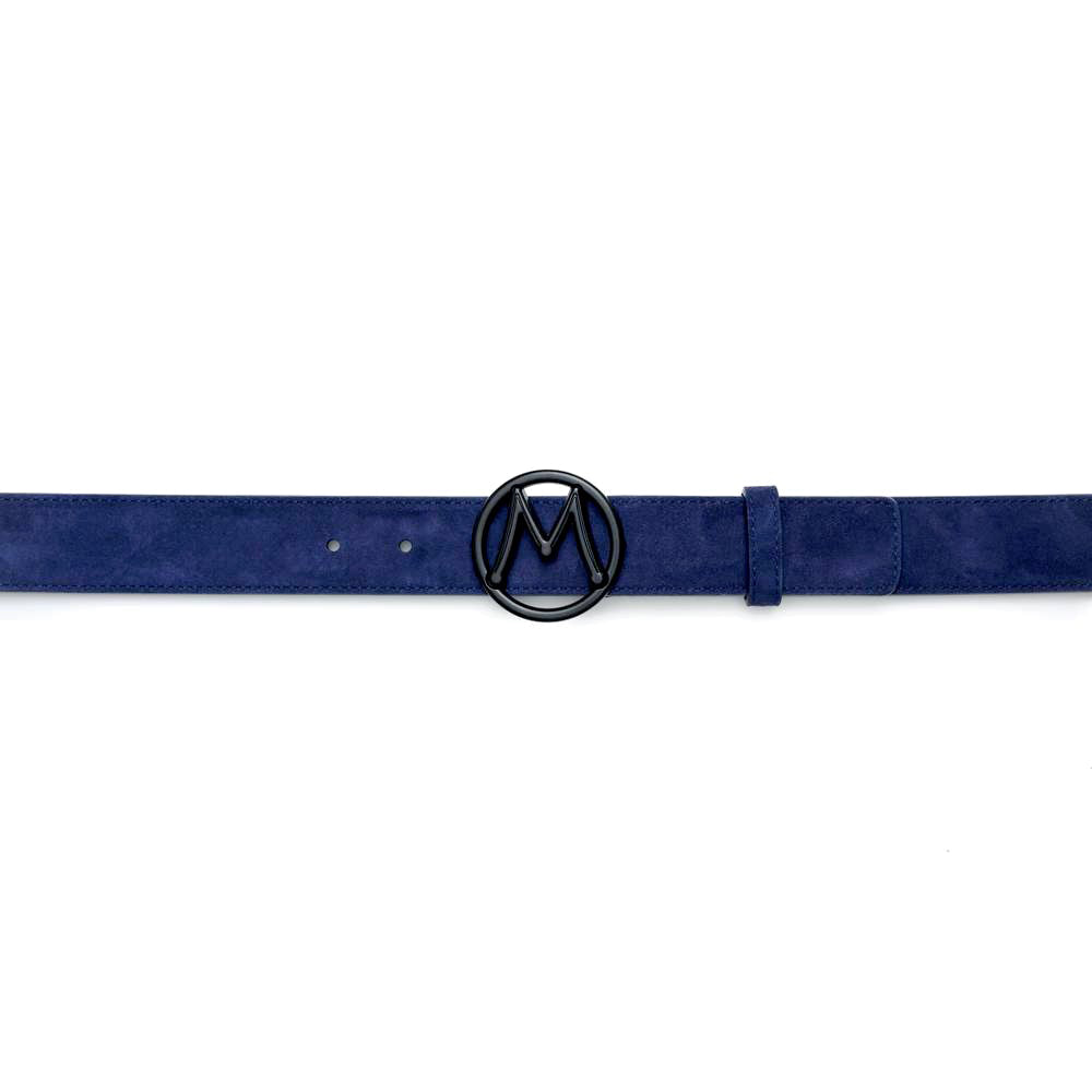 Mezlan Circle Icon Suede Belt Blue 