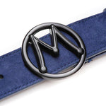 Mezlan Circle Icon Suede Belt Blue