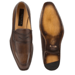 Mezlan Claude Apron Toe Loafers Brown