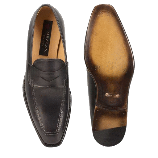 Mezlan Claude Apron Toe Loafers Graphite