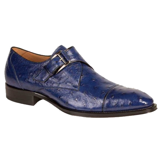 Mezlan Cohen Ostrich Monk Strap Shoes Jeans