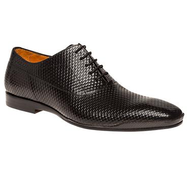 Mezlan Coloma Embossed Calfskin Oxfords Black