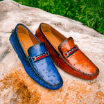 Mezlan Ostrich Driving Shoe Jeans (Exclusive) (RX7041-S)