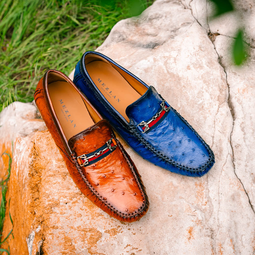 Mezlan Ostrich Driving Shoe Brandy (Exclusive) (RX7041-S)