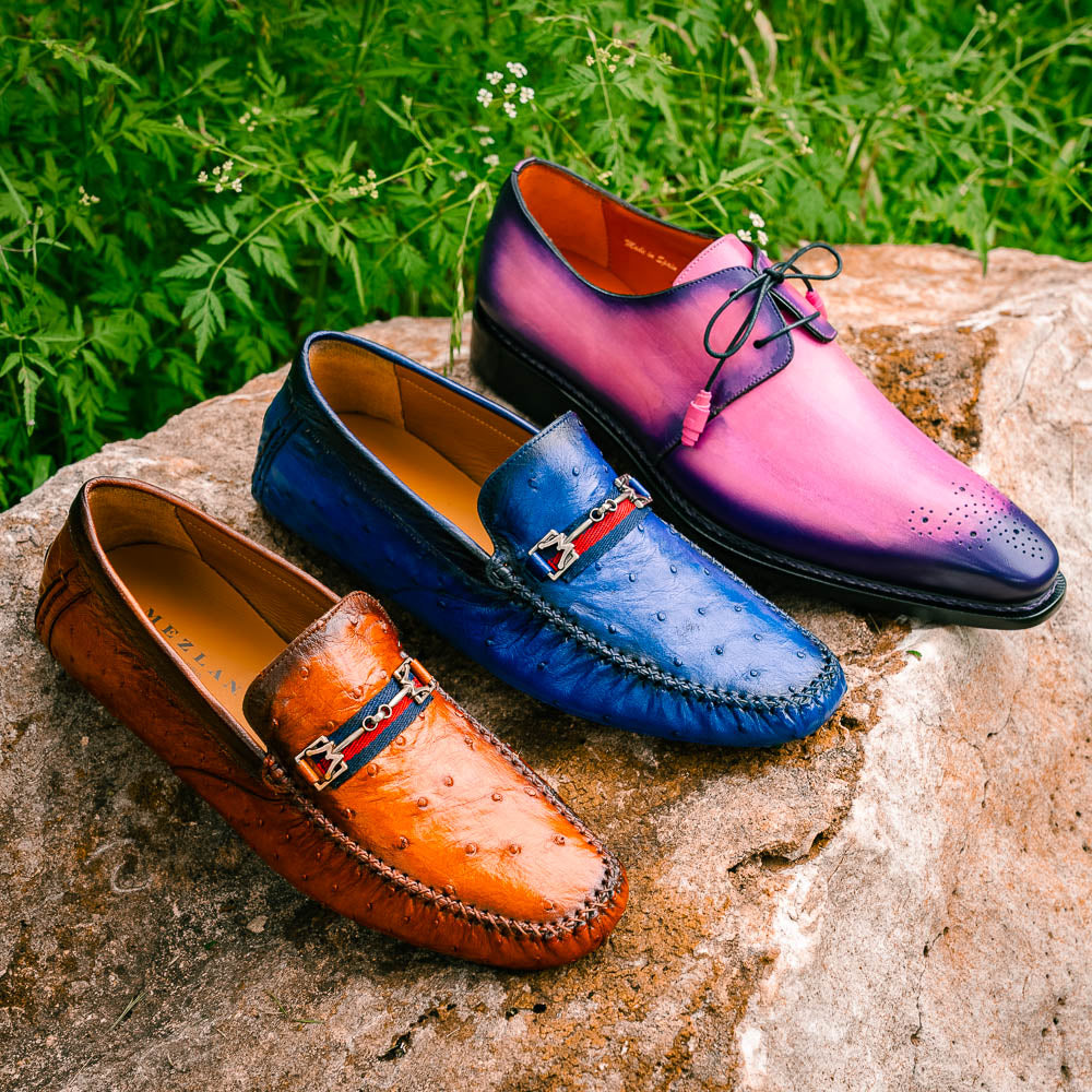 Mezlan Principe Patina Leather Derby Pink (Exclusive) (20842)