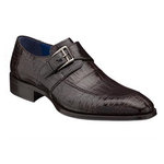 Mezlan Comodo Alligator Monk Strap Shoes Brown