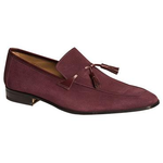 Mezlan Conde Suede Tassel Loafers Wine