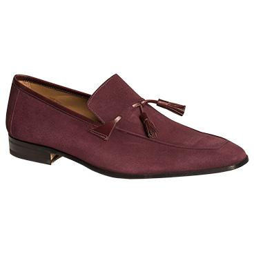 Mezlan Conde Suede Tassel Loafers Wine
