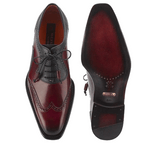 Mezlan Conil Wingtip Spectator Shoes Burgundy / Black