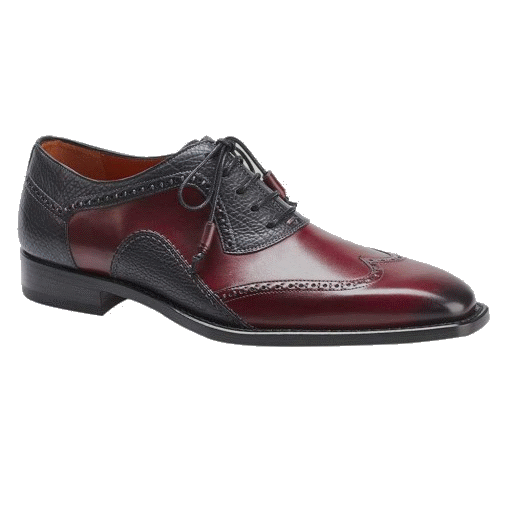 Mezlan Conil Wingtip Spectator Shoes Burgundy / Black