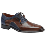 Mezlan Conil Wingtip Spectator Shoes Cognac / Blue