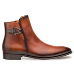 Mezlan Conor Calfskin Zippered Boots Cognac