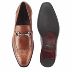 Mezlan Conquista Wingtip Bit Loafers Cognac