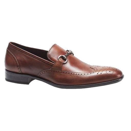 Mezlan Conquista Wingtip Bit Loafers Cognac